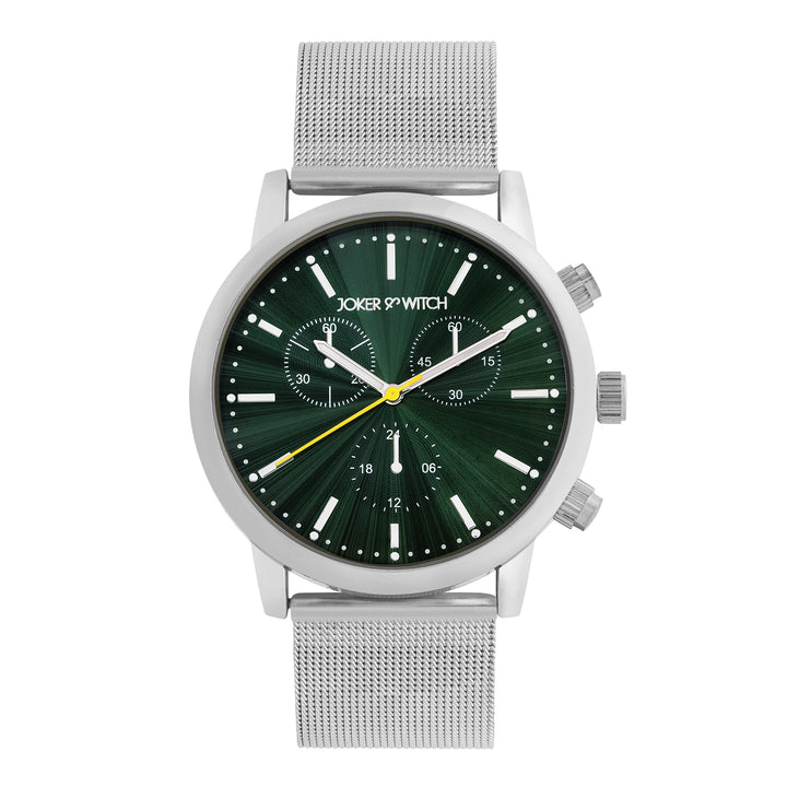 Granite Green Large Dial Silver Mesh Strap Men's Watch