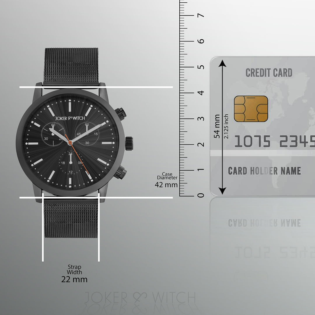 Granite Black Large Dial Mesh Strap Men's Watch