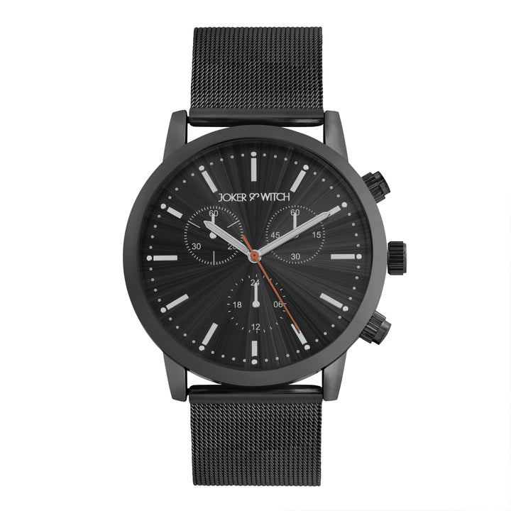 Granite Black Large Dial Mesh Strap Men's Watch