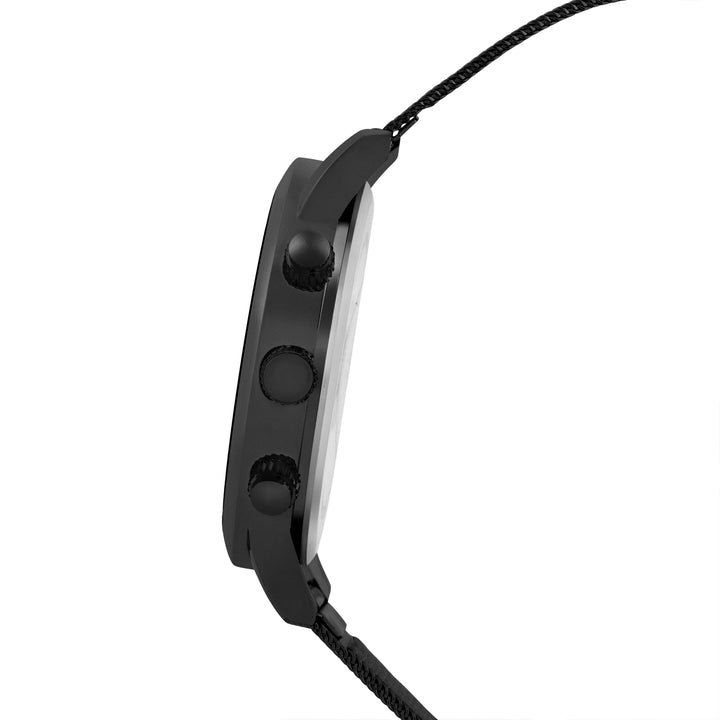 Granite Black Large Dial Mesh Strap Men's Watch