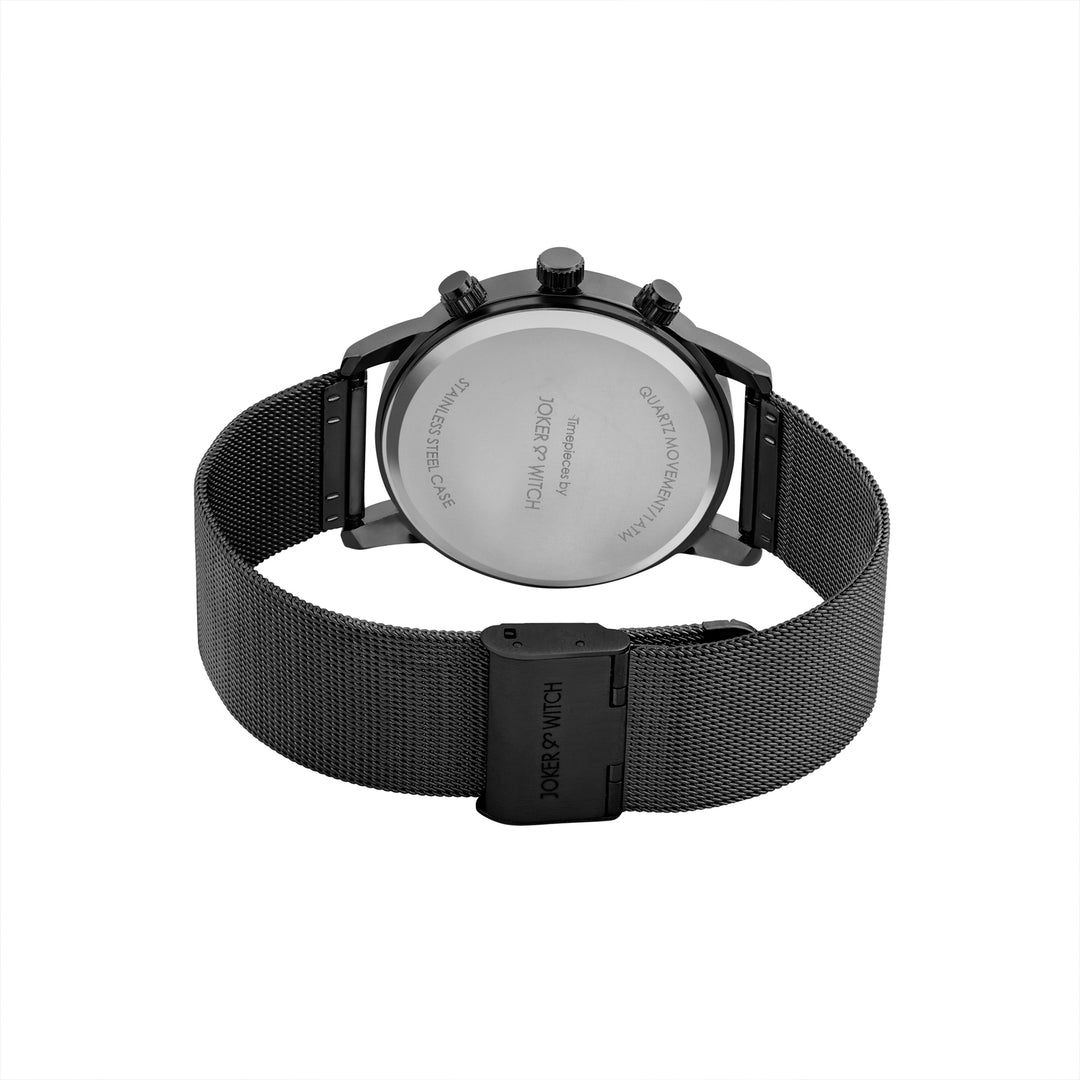 Granite Black Large Dial Mesh Strap Men's Watch