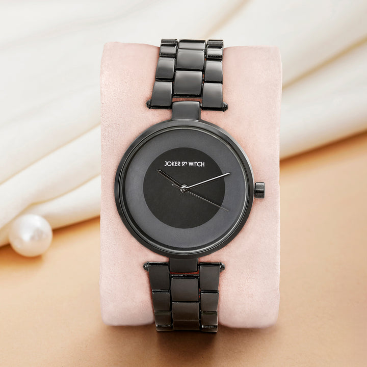 Liora Black Medium Dial Linked Chain Strap Women's Watch