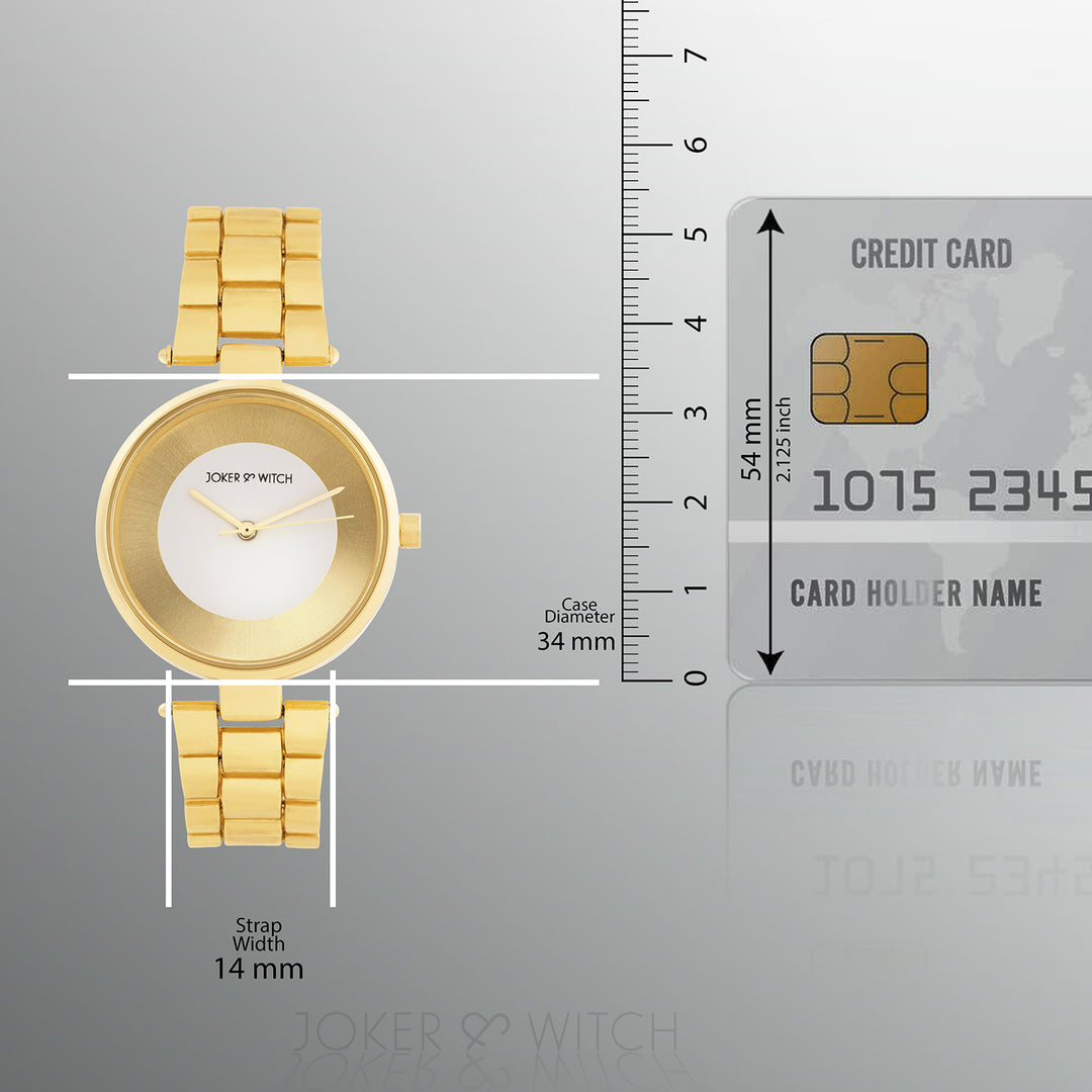 Liora Gold Medium Dial Linked Chain Strap Women's Watch