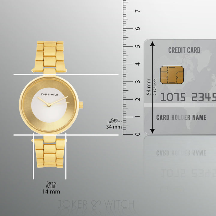 Liora Gold Medium Dial Linked Chain Strap Women's Watch