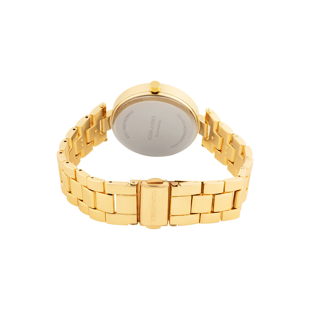 Liora Gold Medium Dial Linked Chain Strap Women's Watch