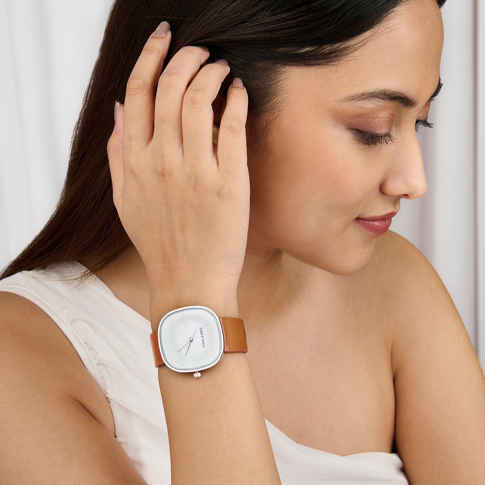Albin Watch Shop Online Albin Classic Square Dial Watch with A White Dial And ...