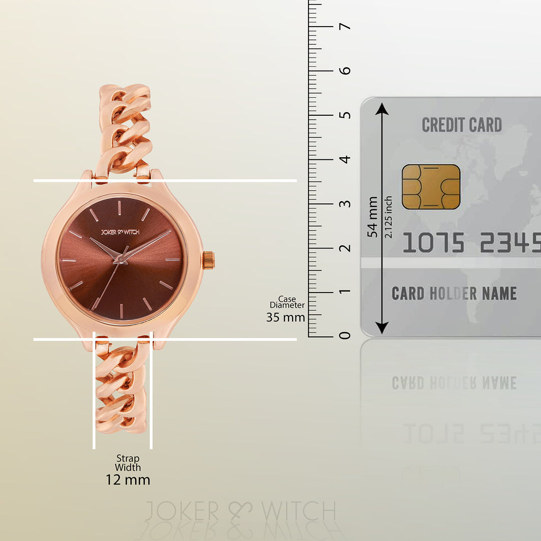 Althea Brown Medium Dial Rose Gold Bracelet Strap Women's Watch