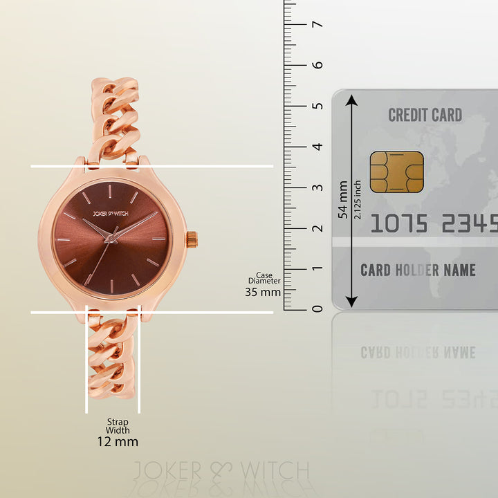 Althea Brown Medium Dial Rose Gold Bracelet Strap Women's Watch