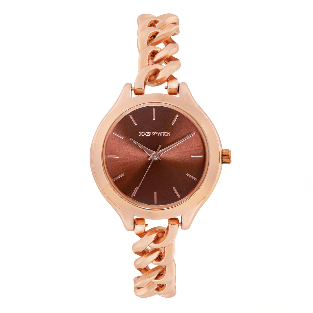 Althea Brown Medium Dial Rose Gold Bracelet Strap Women's Watch