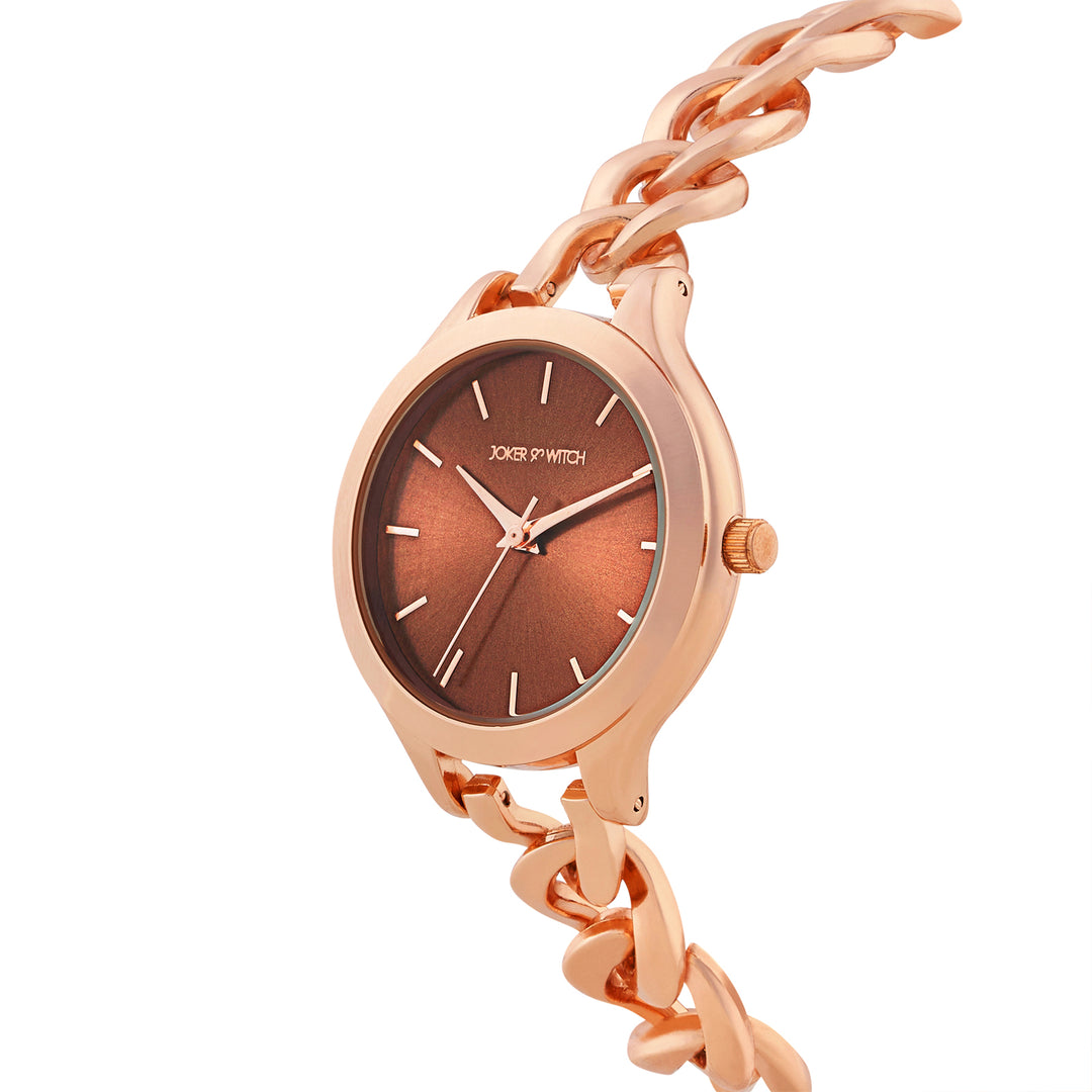 Althea Brown Medium Dial Rose Gold Bracelet Strap Women's Watch