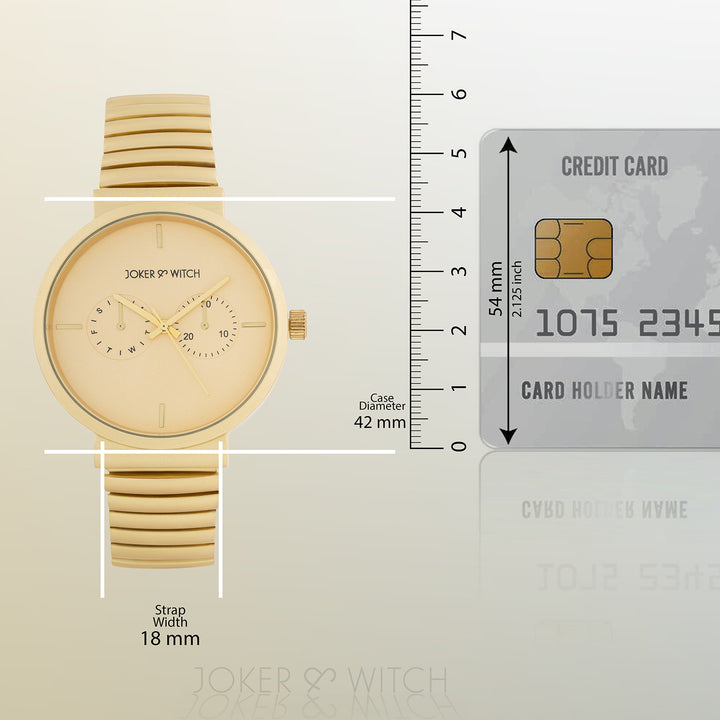 Airo Gold Large Dial Linked Chain Strap Unisex Watch