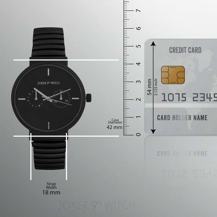 Airo Black Large Dial Linked Chain Strap Unisex Watch