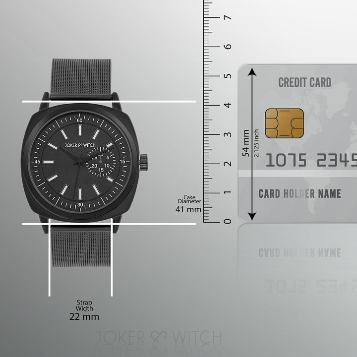 Cadenza Black Large Dial Mesh Strap Men's Watch