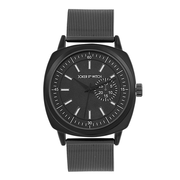 Cadenza Black Large Dial Mesh Strap Men's Watch