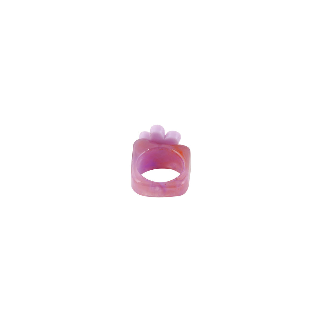 Bewitched Rhoda Purple and Pink Floral Signet Ring