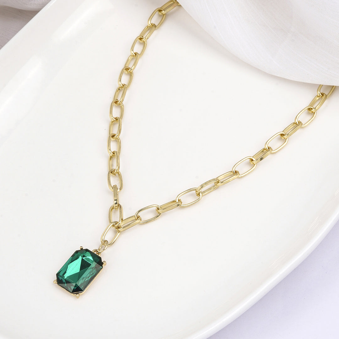 Bewitched Bridget Emerald Green Stone Pendant