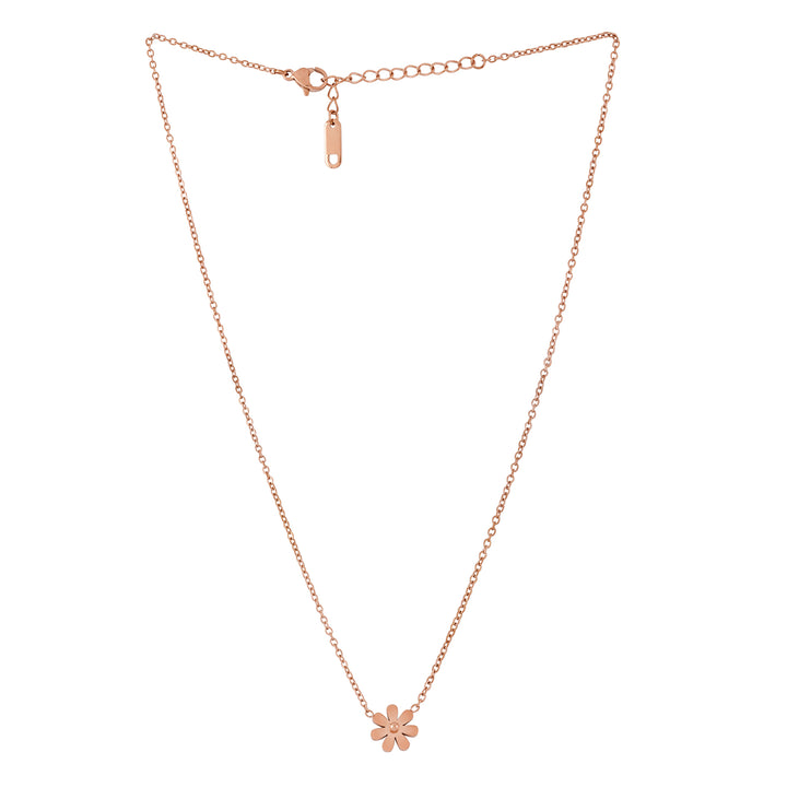 Bewitched Alansa Rosegold Floral Pendant Dainty Necklace