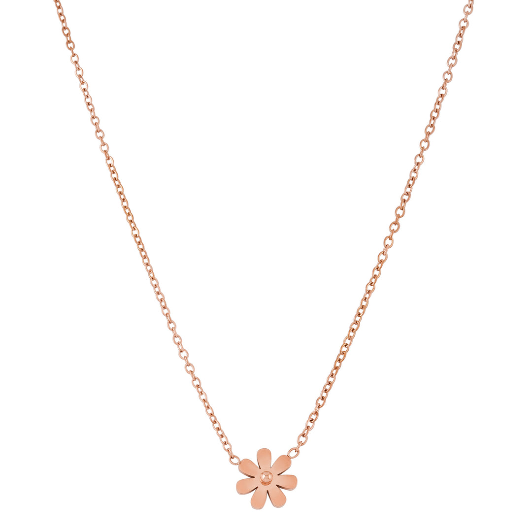 Bewitched Alansa Rosegold Floral Pendant Dainty Necklace