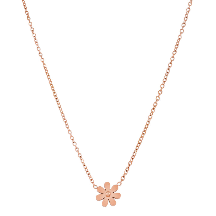 Bewitched Alansa Rosegold Floral Pendant Dainty Necklace