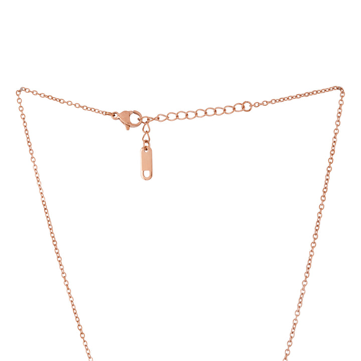 Bewitched Alansa Rosegold Floral Pendant Dainty Necklace