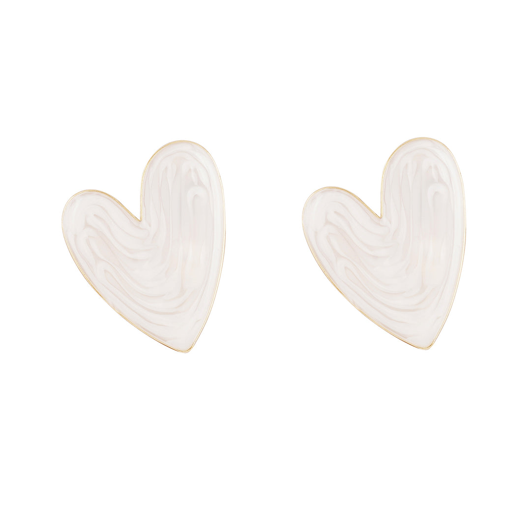 Bewitched Kenie White Resin Heart Studs