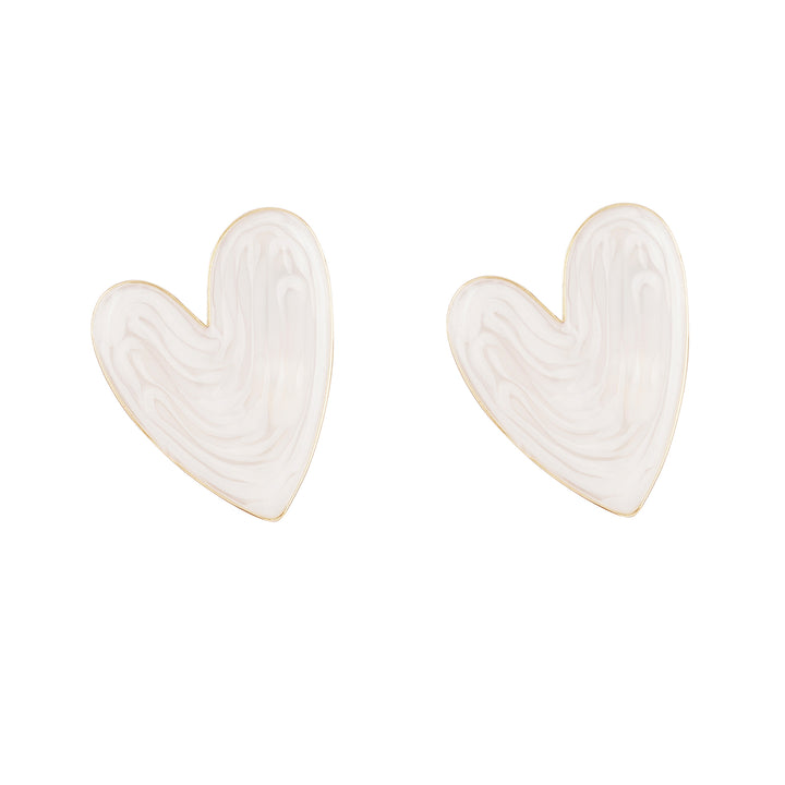 Bewitched Kenie White Resin Heart Studs