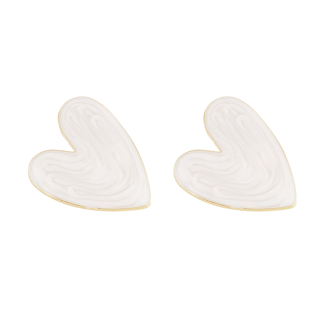 Bewitched Kenie White Resin Heart Studs