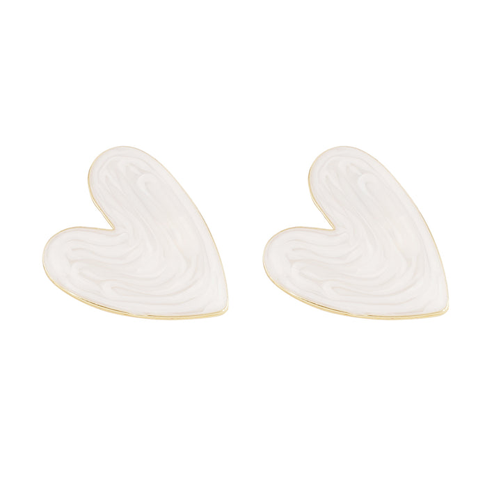 Bewitched Kenie White Resin Heart Studs