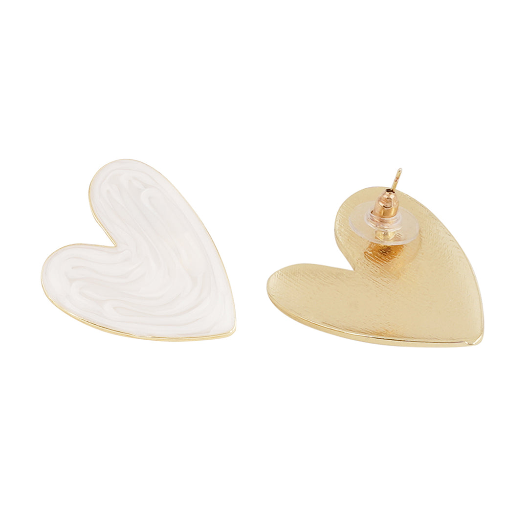 Bewitched Kenie White Resin Heart Studs