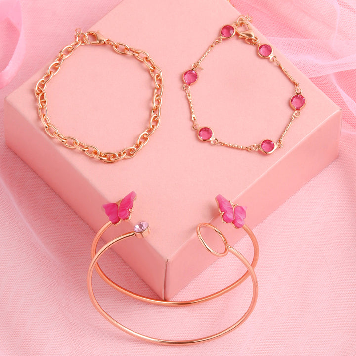 Bewitched Analeese Gold and Pink Charms Bracelet Stack