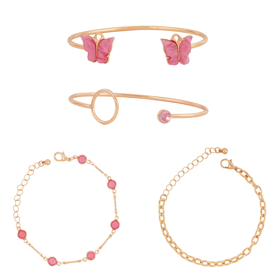 Bewitched Analeese Gold and Pink Charms Bracelet Stack