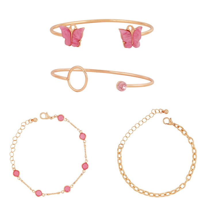 Bewitched Analeese Gold and Pink Charms Bracelet Stack