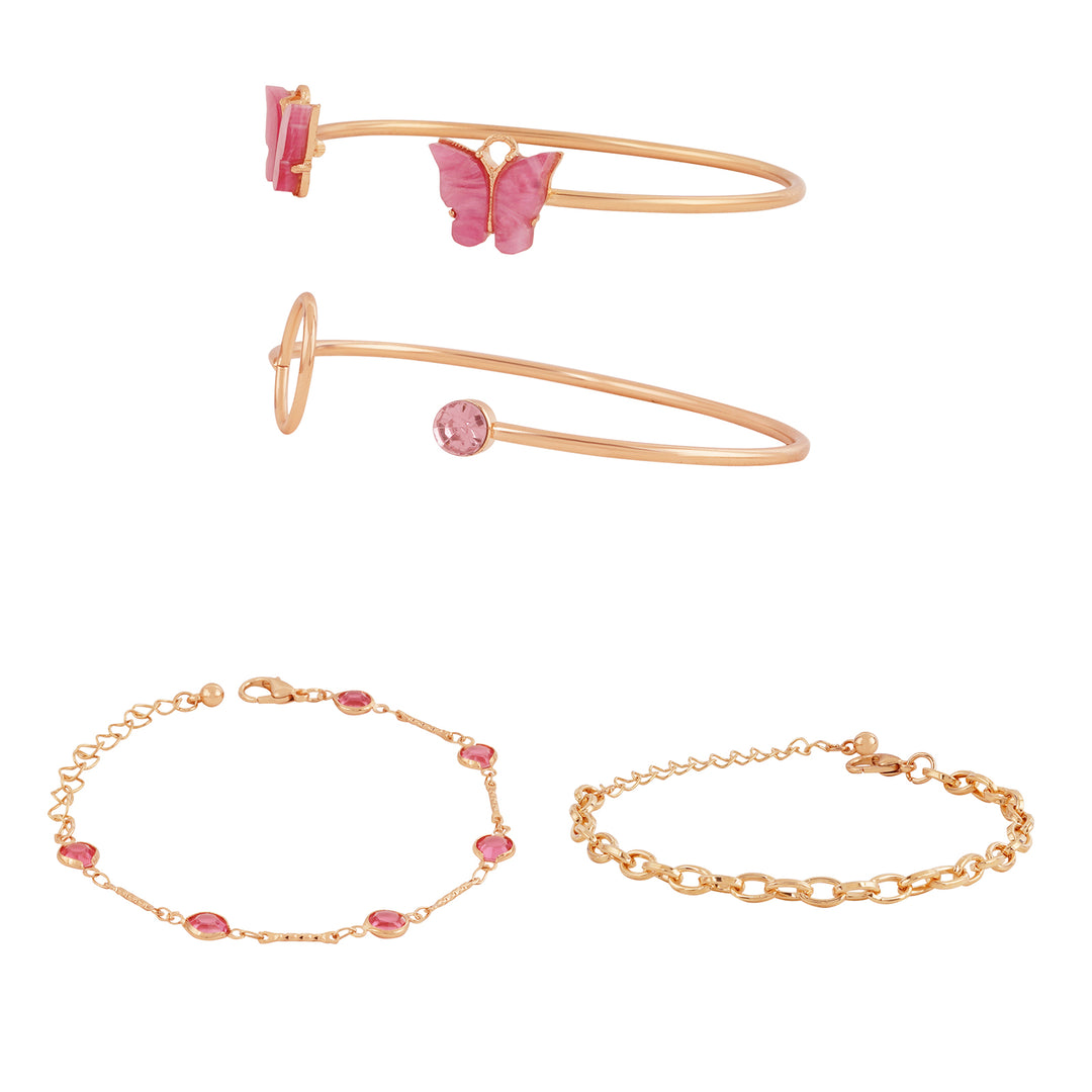 Bewitched Analeese Gold and Pink Charms Bracelet Stack