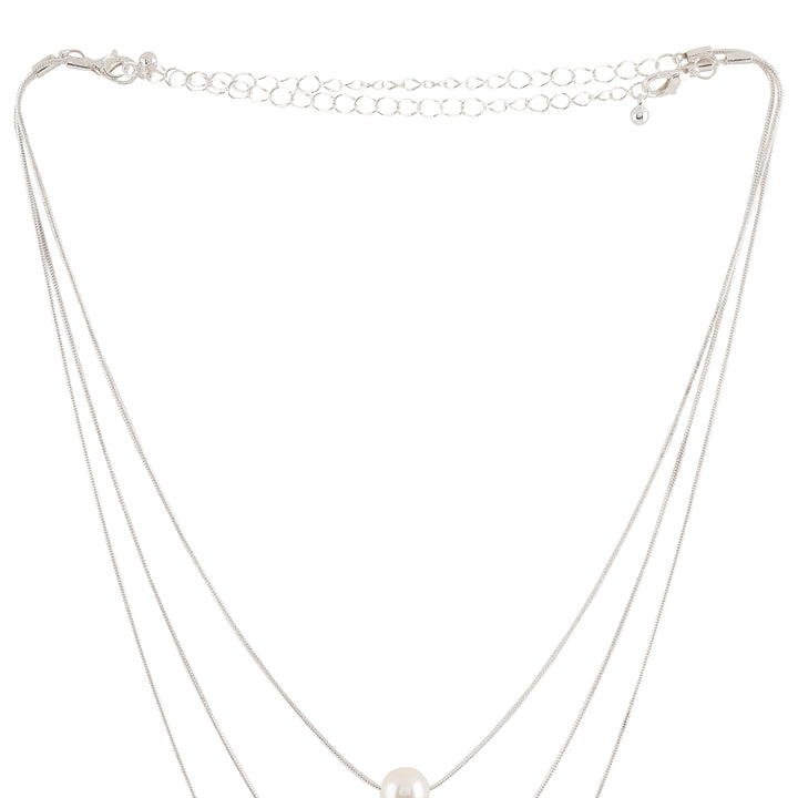 Bewitched Bettie Pearl layered Silver Necklace