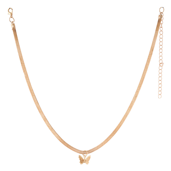 Bewitched Veronica Sleek Gold Chain Butterfly Charm Necklace