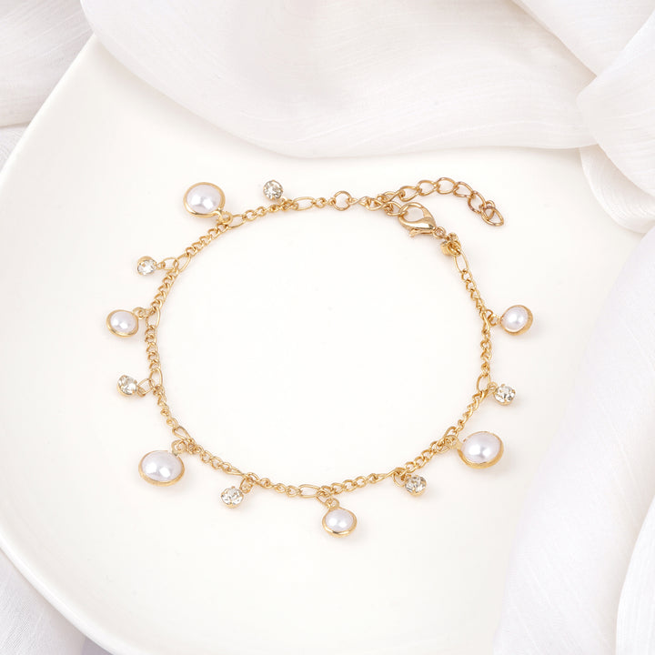 Bewitched Mariam Gold and Pearl Anklet