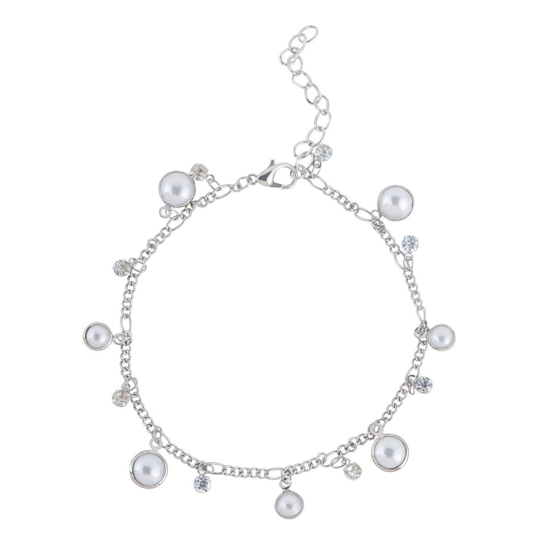 Bewitched Mariam Silver and Pearl Anklet