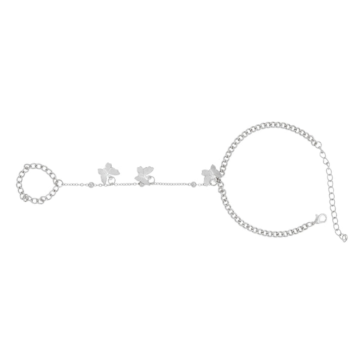 Bewitched Sabrina Butterfly Charm Silver Hand chain Bracelet