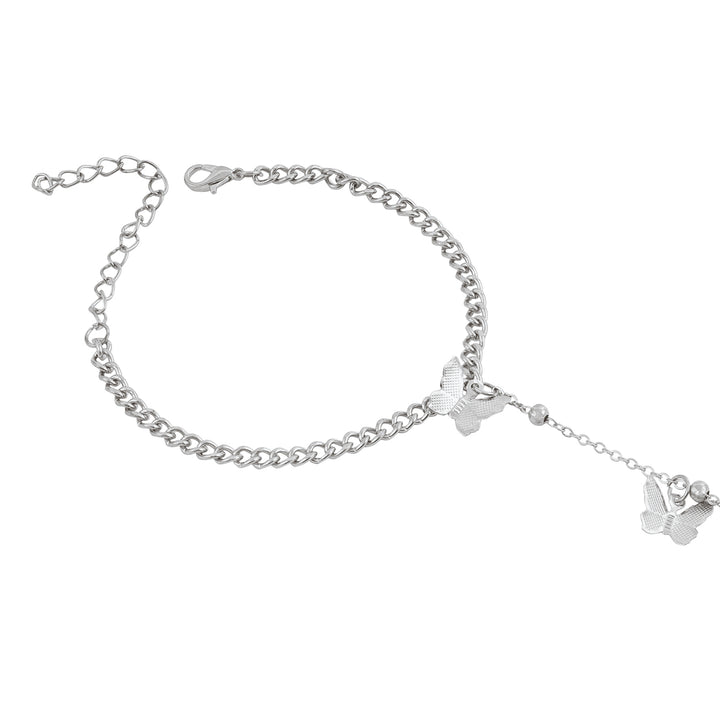 Bewitched Sabrina Butterfly Charm Silver Hand chain Bracelet