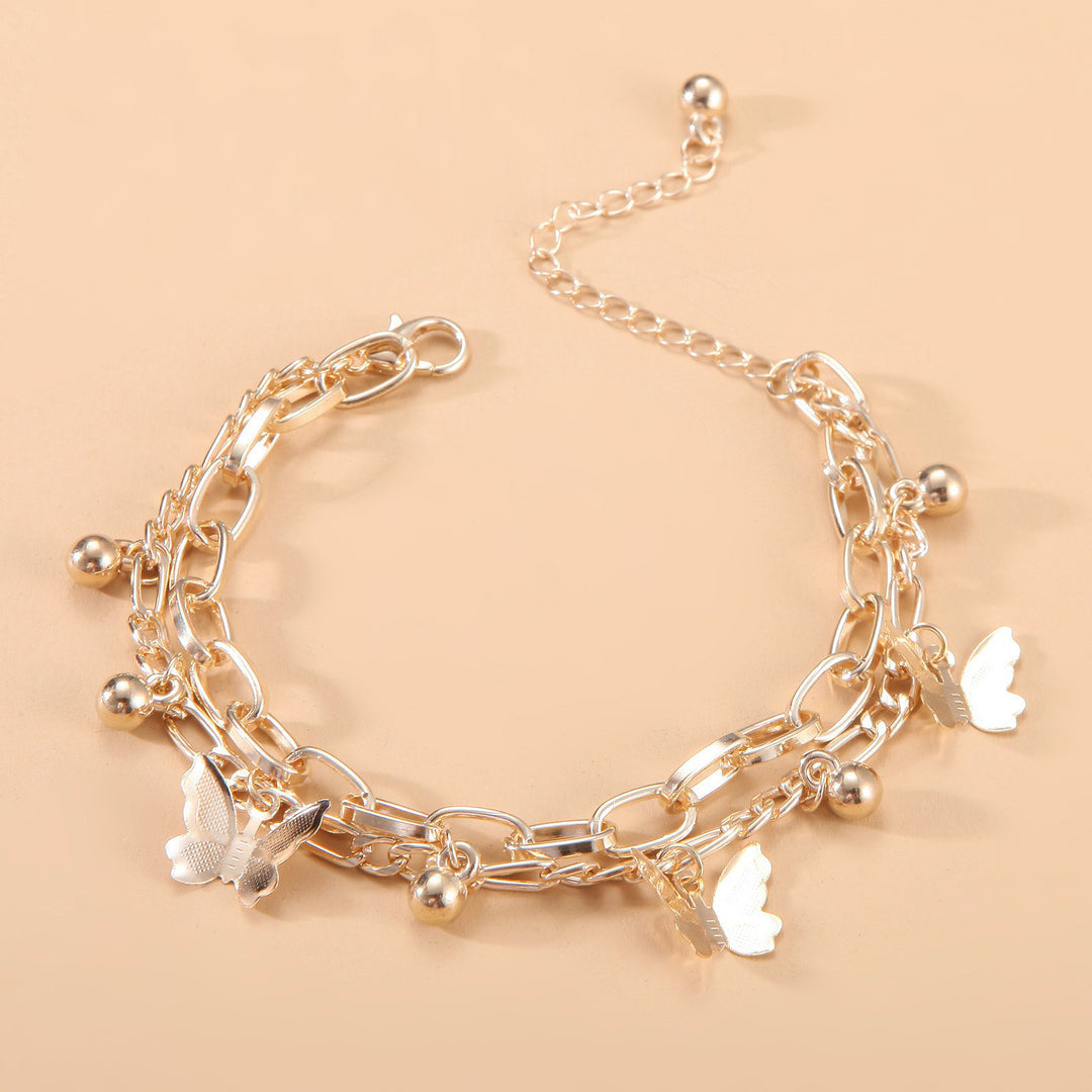 Bewitched Cystine Gold Butterfly Charm Bracelet