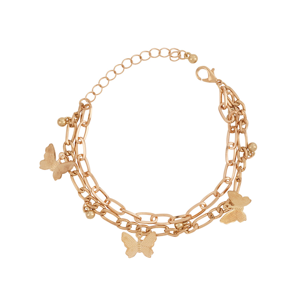 Bewitched Cystine Gold Butterfly Charm Bracelet