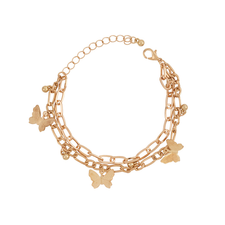 Bewitched Cystine Gold Butterfly Charm Bracelet