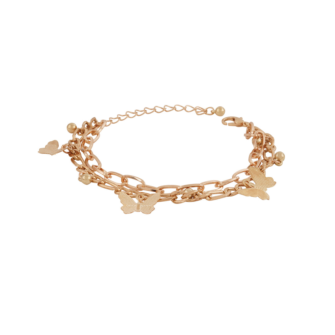 Bewitched Cystine Gold Butterfly Charm Bracelet