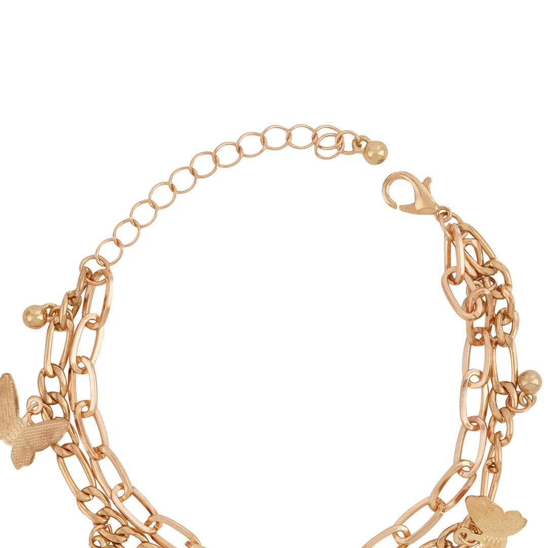 Bewitched Cystine Gold Butterfly Charm Bracelet