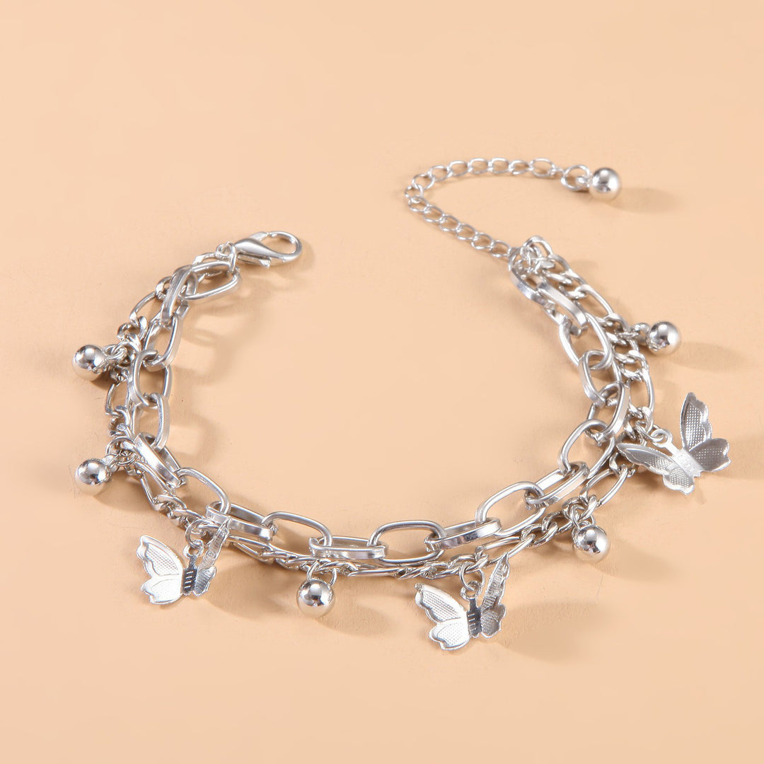 Bewitched Cystine Silver Butterfly Charm Bracelet