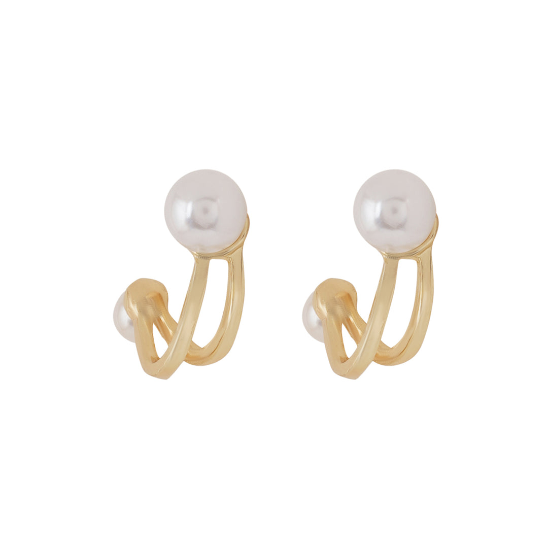 Bewitched Cindy Gold And Pearl Stud Earrings