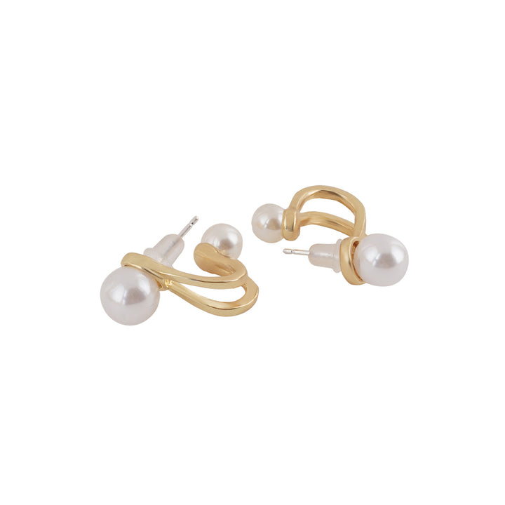 Bewitched Cindy Gold And Pearl Stud Earrings