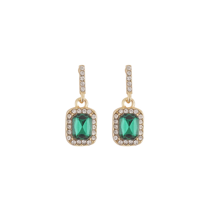 Bewitched Sylvie Emerald Stone Gold Drop Earrings
