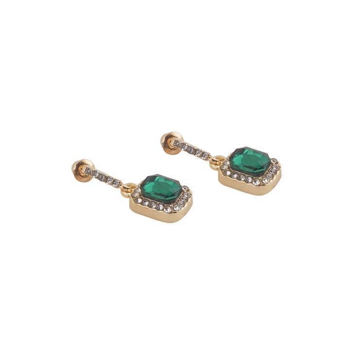 Bewitched Sylvie Emerald Stone Gold Drop Earrings