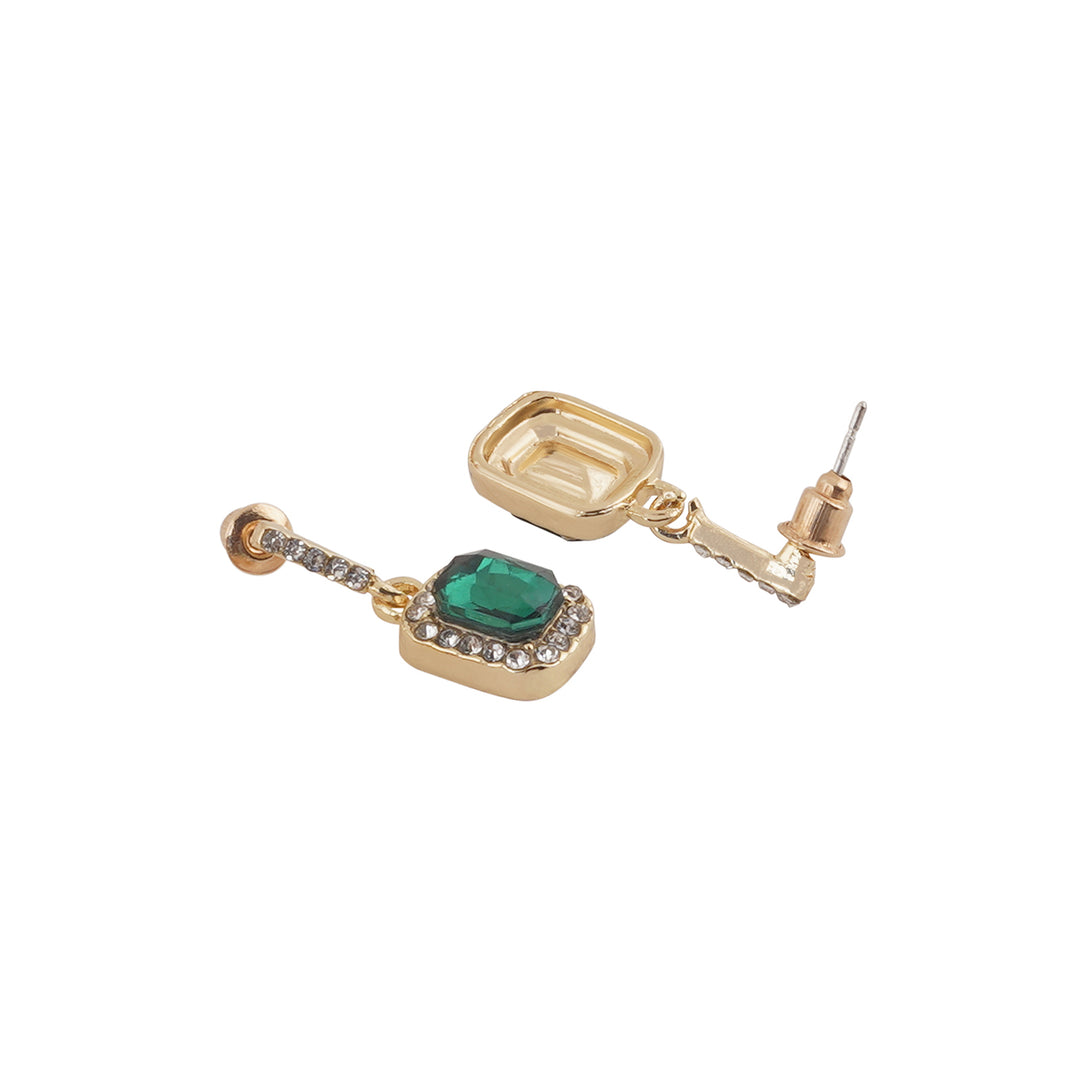 Bewitched Sylvie Emerald Stone Gold Drop Earrings